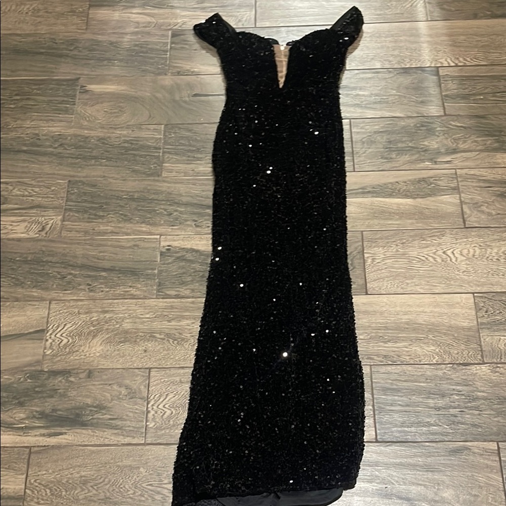 PromGirl Black Sequin Backless Cocktail Dress